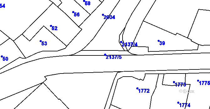 Parcela st. 2137/5 v KÚ Kbely, Katastrální mapa