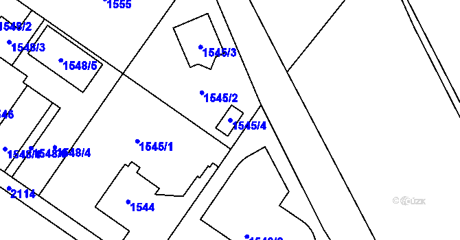 Parcela st. 1545/4 v KÚ Kbely, Katastrální mapa