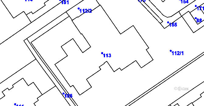 Parcela st. 113 v KÚ Černý Most, Katastrální mapa