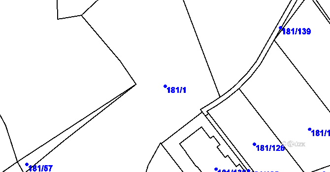 Parcela st. 181/1 v KÚ Černý Most, Katastrální mapa