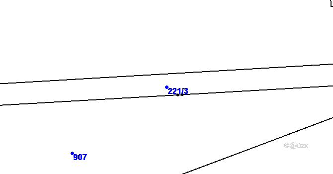 Parcela st. 221/3 v KÚ Černý Most, Katastrální mapa