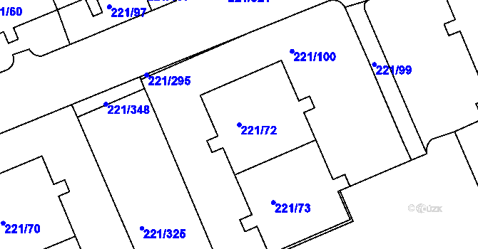 Parcela st. 221/72 v KÚ Černý Most, Katastrální mapa