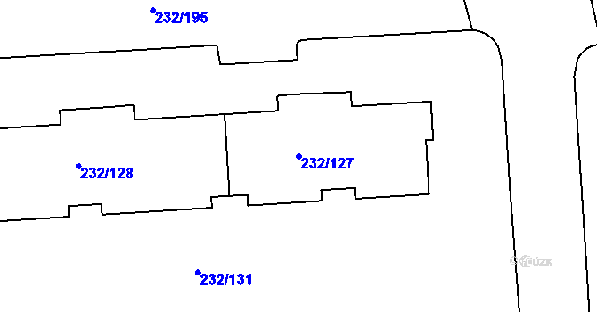 Parcela st. 232/127 v KÚ Černý Most, Katastrální mapa