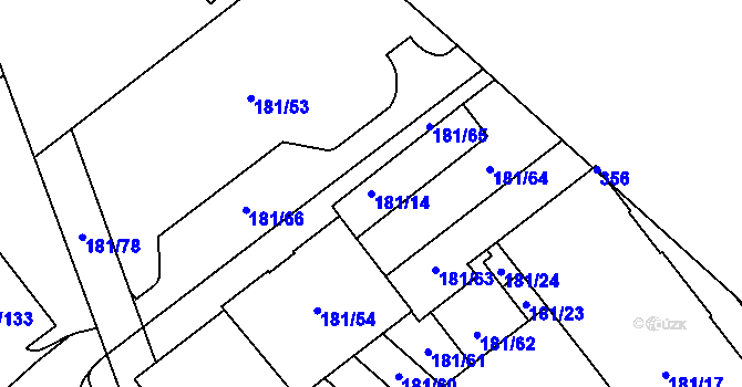Parcela st. 181/14 v KÚ Černý Most, Katastrální mapa