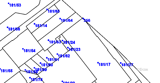 Parcela st. 181/17 v KÚ Černý Most, Katastrální mapa