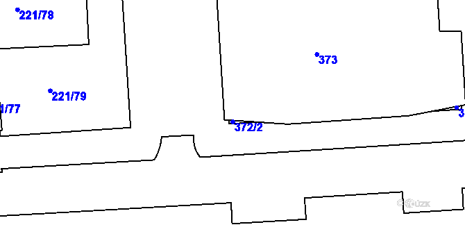 Parcela st. 372/2 v KÚ Černý Most, Katastrální mapa