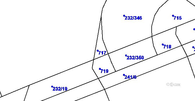 Parcela st. 717 v KÚ Černý Most, Katastrální mapa