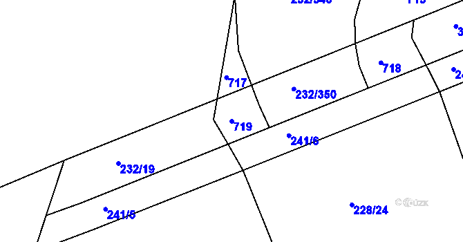 Parcela st. 719 v KÚ Černý Most, Katastrální mapa