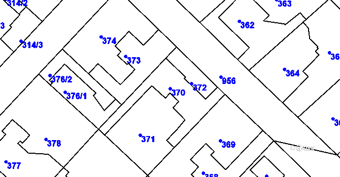 Parcela st. 370 v KÚ Hostavice, Katastrální mapa