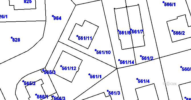 Parcela st. 561/10 v KÚ Hostavice, Katastrální mapa