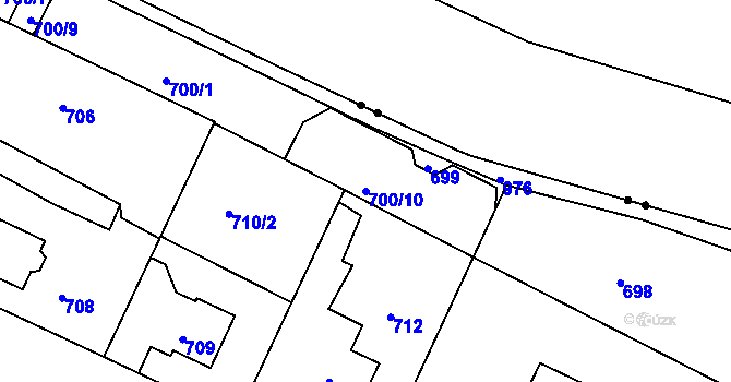 Parcela st. 700/10 v KÚ Hostavice, Katastrální mapa