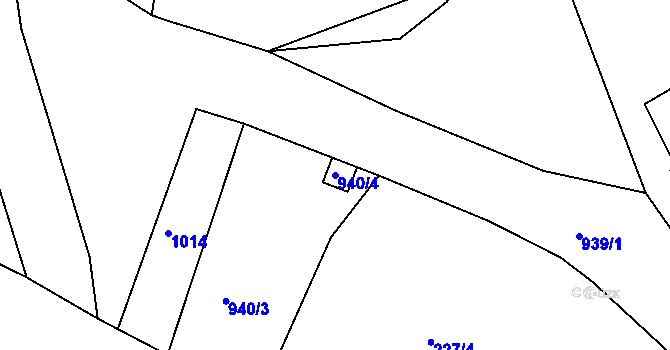 Parcela st. 940/4 v KÚ Hostavice, Katastrální mapa