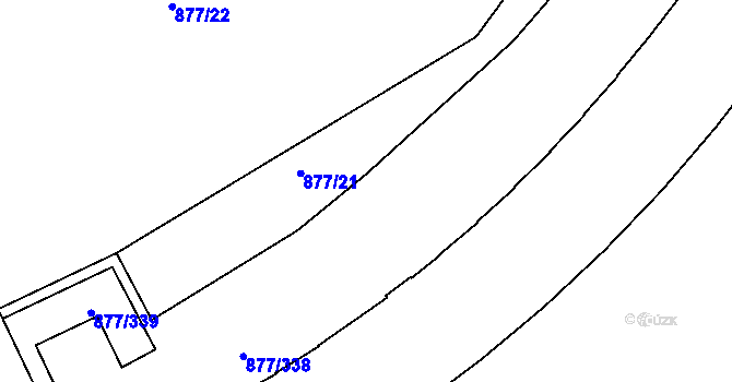 Parcela st. 877/21 v KÚ Hostavice, Katastrální mapa