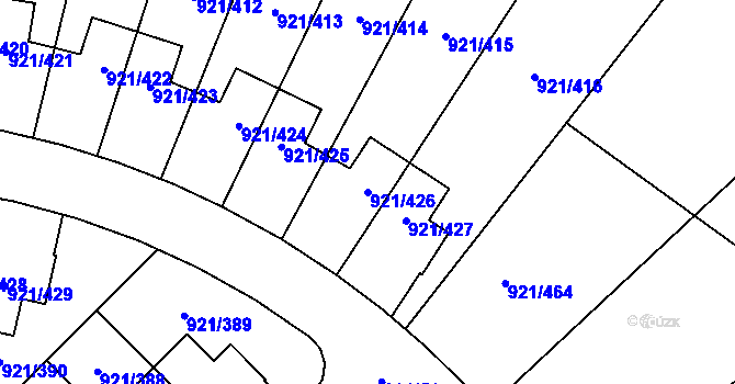 Parcela st. 921/426 v KÚ Hostavice, Katastrální mapa
