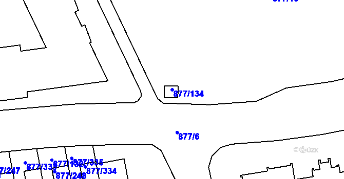 Parcela st. 877/134 v KÚ Hostavice, Katastrální mapa