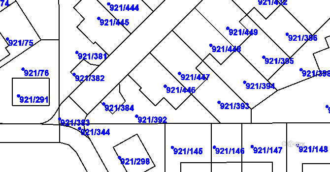 Parcela st. 921/446 v KÚ Hostavice, Katastrální mapa