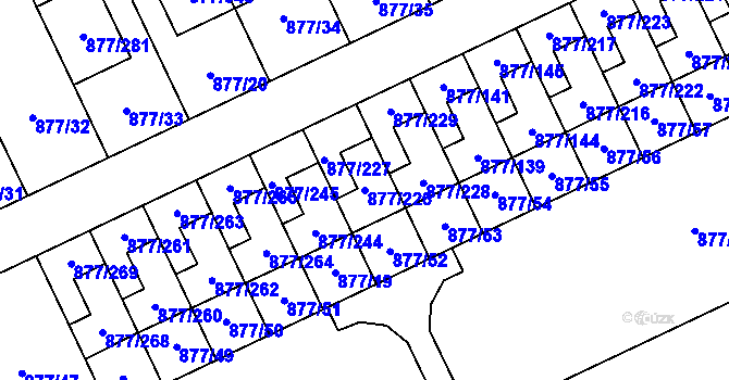 Parcela st. 877/226 v KÚ Hostavice, Katastrální mapa