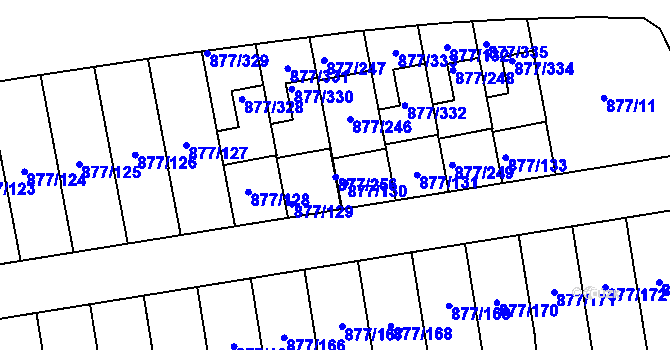 Parcela st. 877/256 v KÚ Hostavice, Katastrální mapa