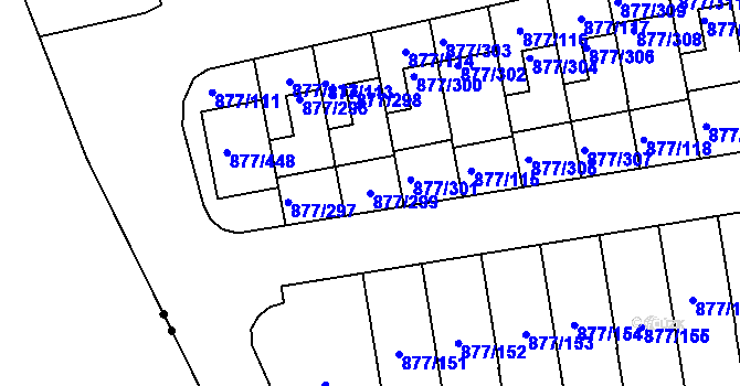 Parcela st. 877/299 v KÚ Hostavice, Katastrální mapa