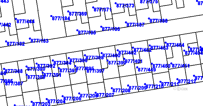 Parcela st. 877/400 v KÚ Hostavice, Katastrální mapa