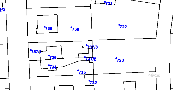 Parcela st. 737/3 v KÚ Hostavice, Katastrální mapa