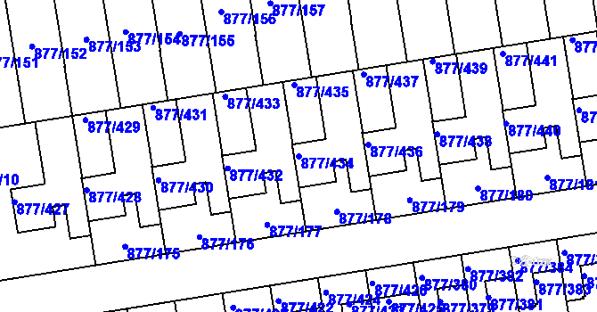 Parcela st. 877/434 v KÚ Hostavice, Katastrální mapa