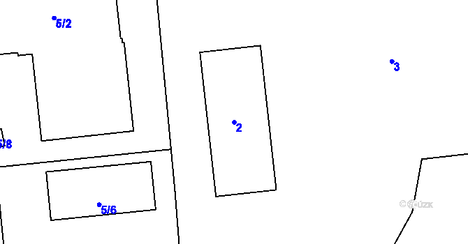 Parcela st. 2 v KÚ Hrdlořezy, Katastrální mapa
