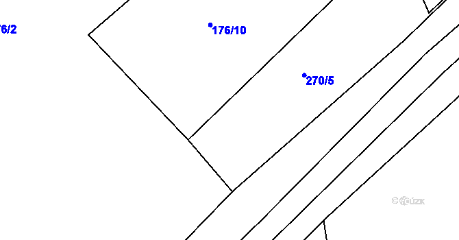 Parcela st. 176/3 v KÚ Hrdlořezy, Katastrální mapa