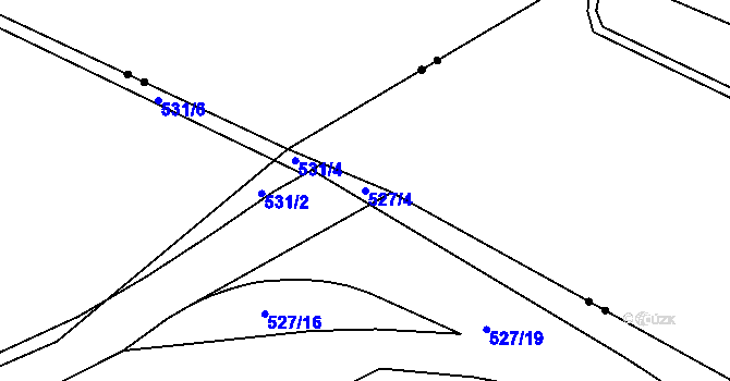 Parcela st. 527/4 v KÚ Hrdlořezy, Katastrální mapa