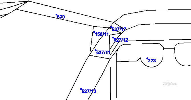 Parcela st. 527/11 v KÚ Hrdlořezy, Katastrální mapa