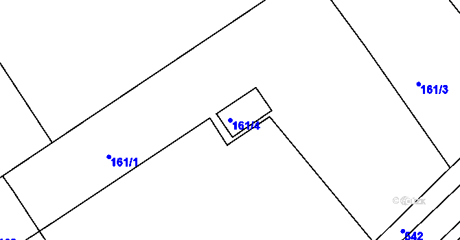 Parcela st. 161/4 v KÚ Hrdlořezy, Katastrální mapa