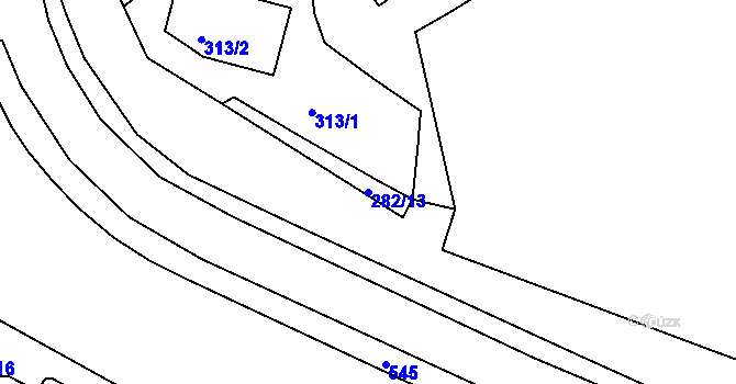 Parcela st. 282/13 v KÚ Hrdlořezy, Katastrální mapa