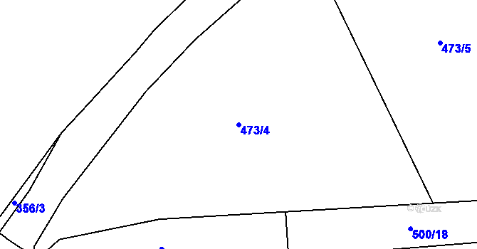 Parcela st. 473/4 v KÚ Hrdlořezy, Katastrální mapa