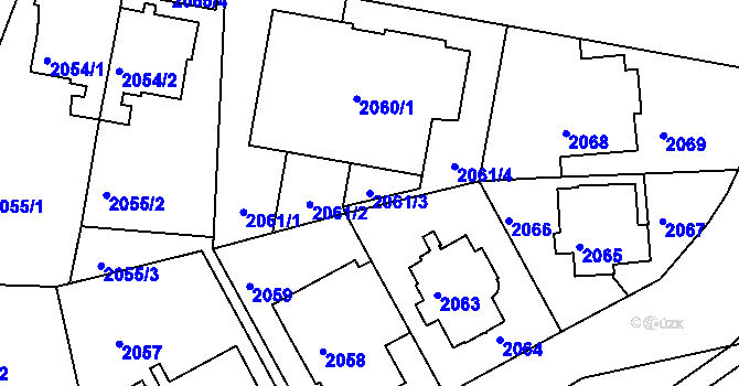 Parcela st. 2061/3 v KÚ Strašnice, Katastrální mapa