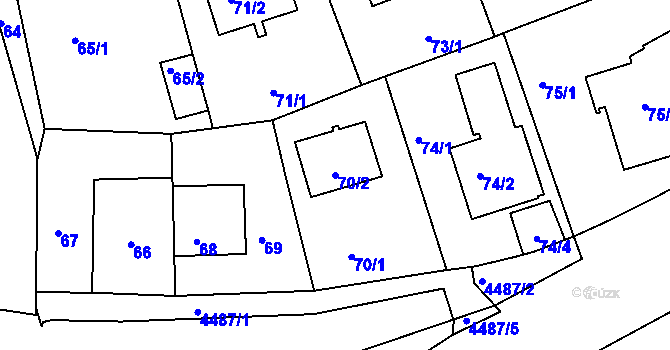 Parcela st. 70/2 v KÚ Strašnice, Katastrální mapa