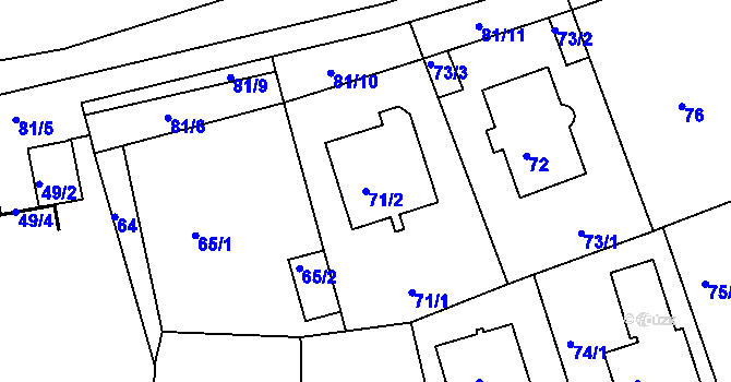Parcela st. 71/2 v KÚ Strašnice, Katastrální mapa