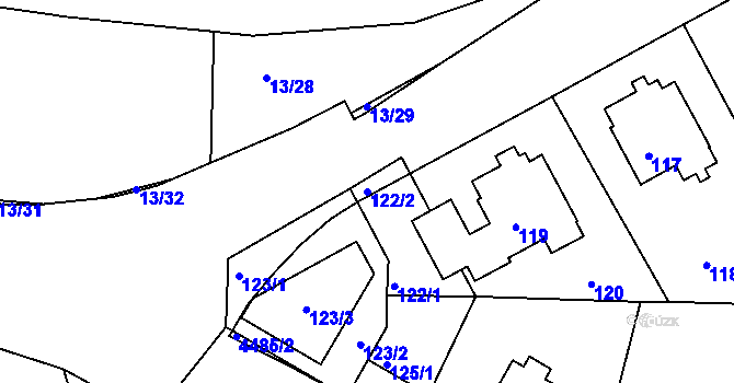 Parcela st. 122/2 v KÚ Strašnice, Katastrální mapa