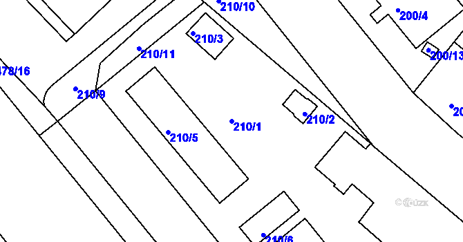 Parcela st. 210/1 v KÚ Strašnice, Katastrální mapa