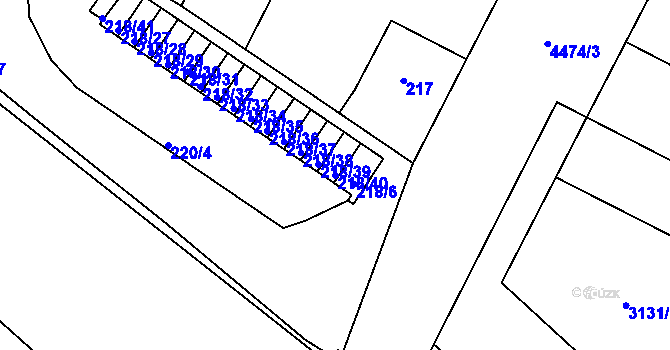 Parcela st. 218/40 v KÚ Strašnice, Katastrální mapa