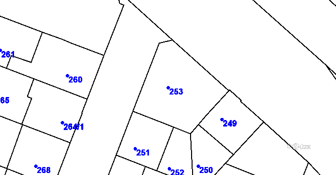 Parcela st. 253 v KÚ Strašnice, Katastrální mapa