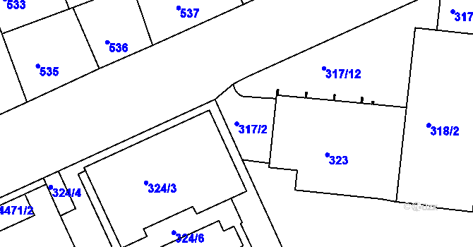 Parcela st. 317/2 v KÚ Strašnice, Katastrální mapa
