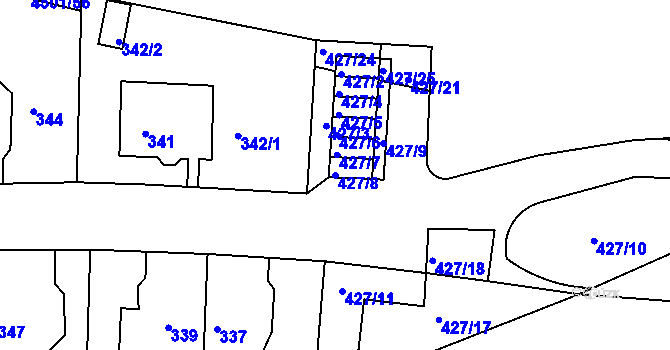 Parcela st. 427/8 v KÚ Strašnice, Katastrální mapa