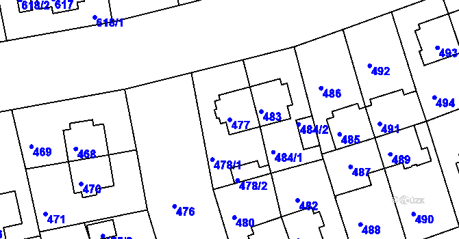 Parcela st. 477 v KÚ Strašnice, Katastrální mapa