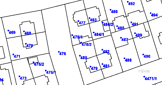 Parcela st. 478/2 v KÚ Strašnice, Katastrální mapa
