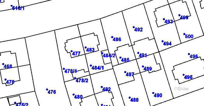 Parcela st. 484/2 v KÚ Strašnice, Katastrální mapa