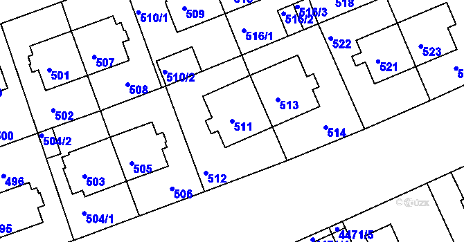 Parcela st. 511 v KÚ Strašnice, Katastrální mapa