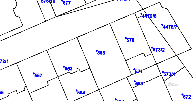 Parcela st. 565 v KÚ Strašnice, Katastrální mapa