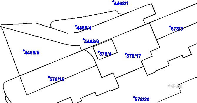 Parcela st. 578/4 v KÚ Strašnice, Katastrální mapa
