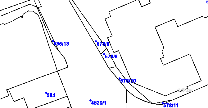 Parcela st. 578/8 v KÚ Strašnice, Katastrální mapa