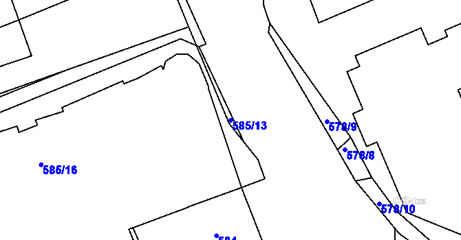 Parcela st. 585/13 v KÚ Strašnice, Katastrální mapa